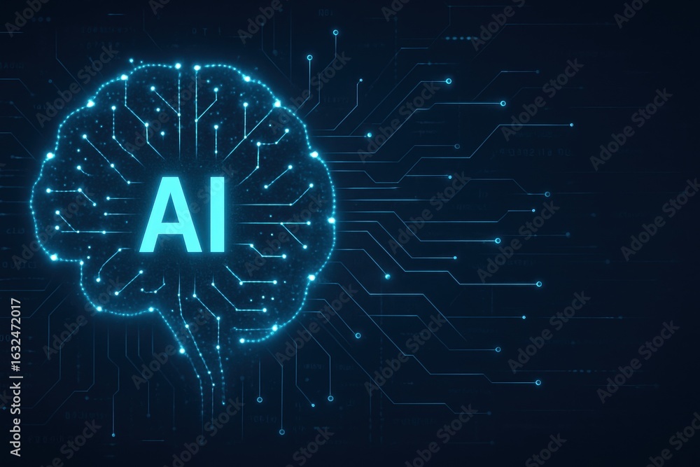 Poster ai brain circuitry: a captivating, high-tech rendering of an ai-infused brain circuit, highlighting 