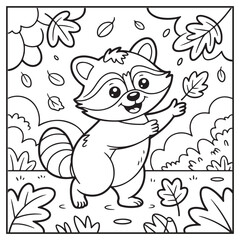 Autumn Animals Coloring Pages