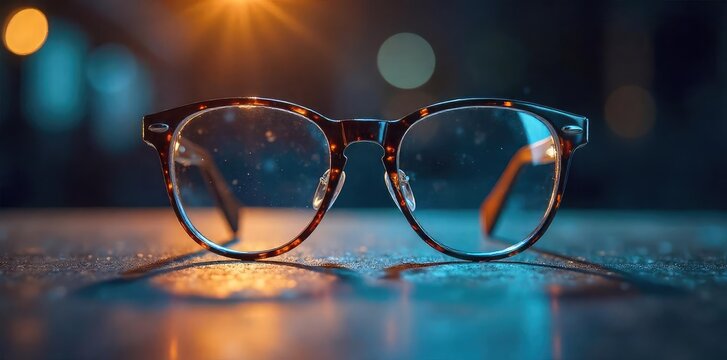 Two pairs of glasses intertwined, symbolizing a union or partnership  Perfect for concepts of unity, connection, or teamwork ,  abstract,  detail,  lenses