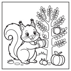 Autumn Animals Coloring Pages
