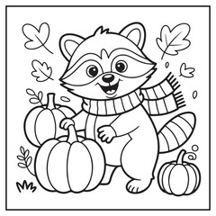Autumn Animals Coloring Pages