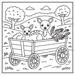 Autumn Animals Coloring Pages
