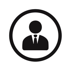Simple Businessperson Icon Inside a Circle Profile Placeholder Graphic