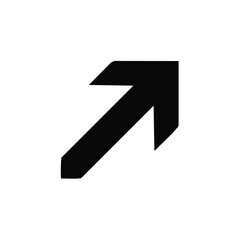 Black arrow pointing up and to the right, simple modern design