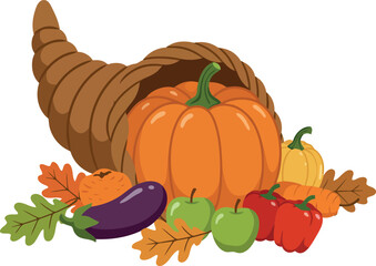 Cornucopia harvest autumn bounty thanksgiving fall vegetables