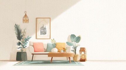 Light-filled, minimalist living room with a warm, inviting feel