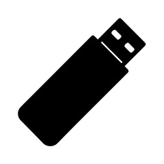 Silhouette of a portable USB flash drive for storage and data transfer