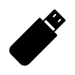 Black USB Flash Drive Icon Representing Portable Data Storage Device
