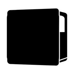 Illustration of a generic book with a black cover and white pages