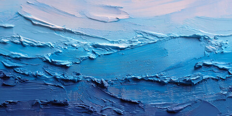 Textured blue waves abstract paint