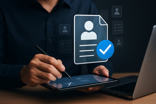 Digital Identity Verification and Online Profile Approval on Tablet