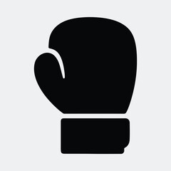 Silhouette boxing glove simple fighting equipment vector illustration