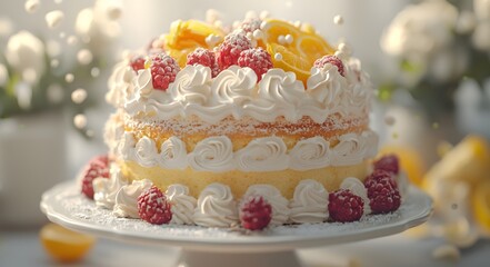Exquisite cake close-up in professional photography