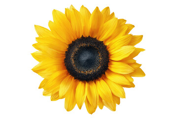 Fototapeta premium Close-up of a bright yellow sunflower with a dark brown center