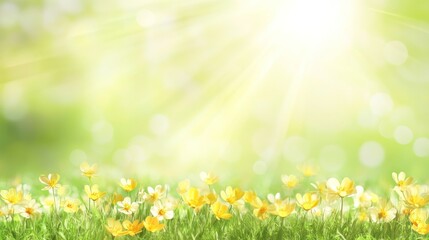 Fototapeta premium Springtime flowers in meadow