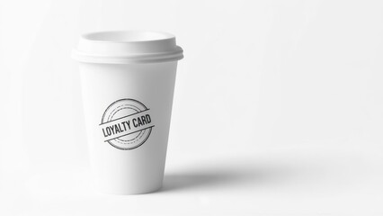 White coffee cup with loyalty card