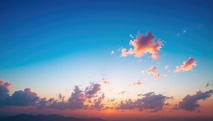 Golden hour sky with scattered clouds at day's end creating a peaceful and inspiring view