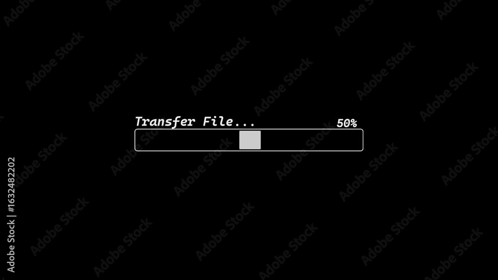 Poster transfer file for downloading progress animation from 0 to 100 percentage of completion for white co