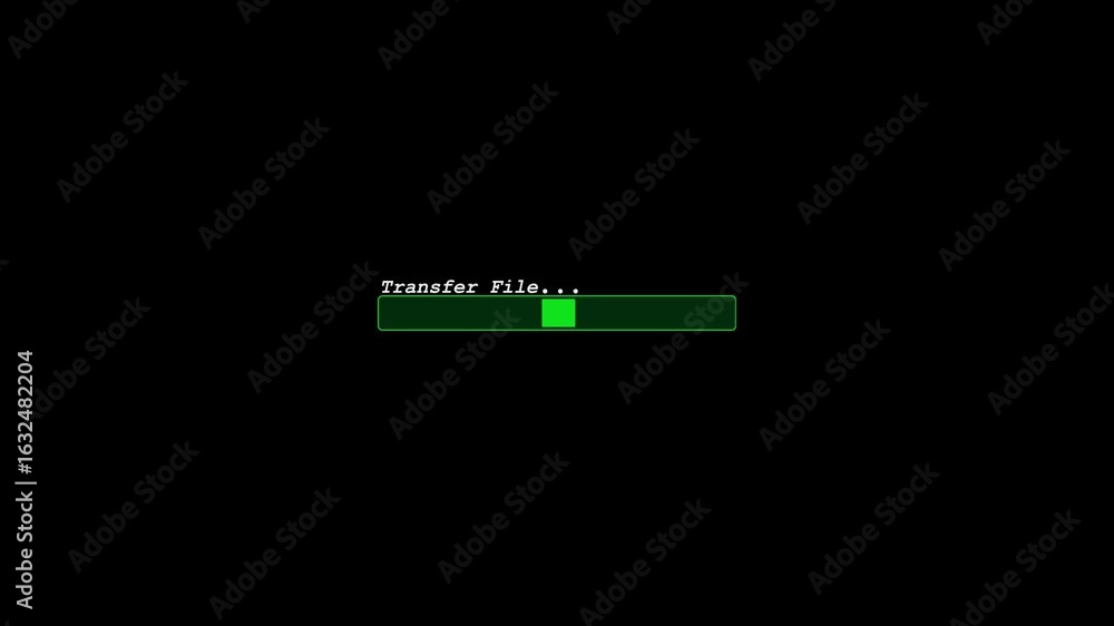 Poster transfer file for downloading progress animation from 0 to 100 percentage of completion for green co