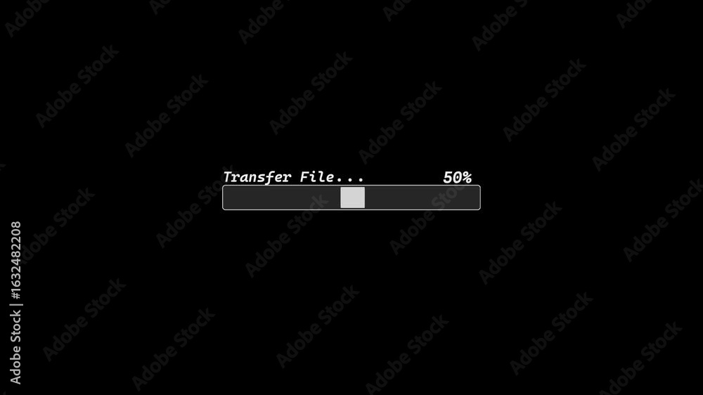 Poster transfer file for downloading progress animation from 0 to 100 percentage of completion for white co