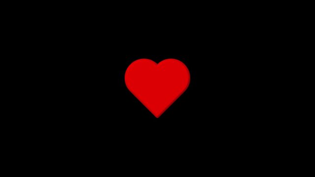 Heartbeat animation . Red heart beating on black background in 4k format. Beating heart sign animation. Concept of love. Health concept. love border in hart icon, Looping animation