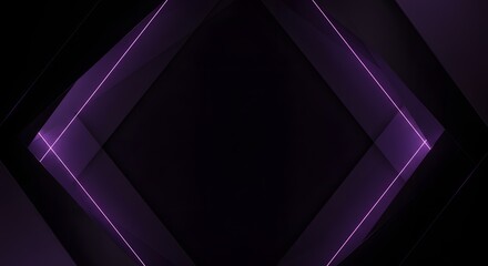 Black Diamond with Dark Purple Neon Corners Background