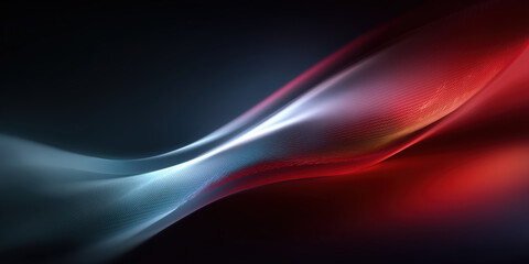 Dynamic blue and red light wave with glossy gradients on a dark elegant background
