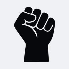 Silhouette clenched fist black power protest vector illustration