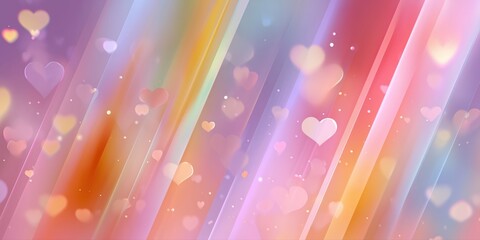 Pink orange yellow diagonal stripes with glowing hearts for love themed visuals
