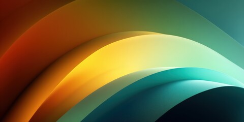 Curved yellow orange teal green bands for sleek contemporary graphic backgrounds
