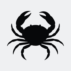 Silhouette crab symmetrical nautical wildlife vector illustration