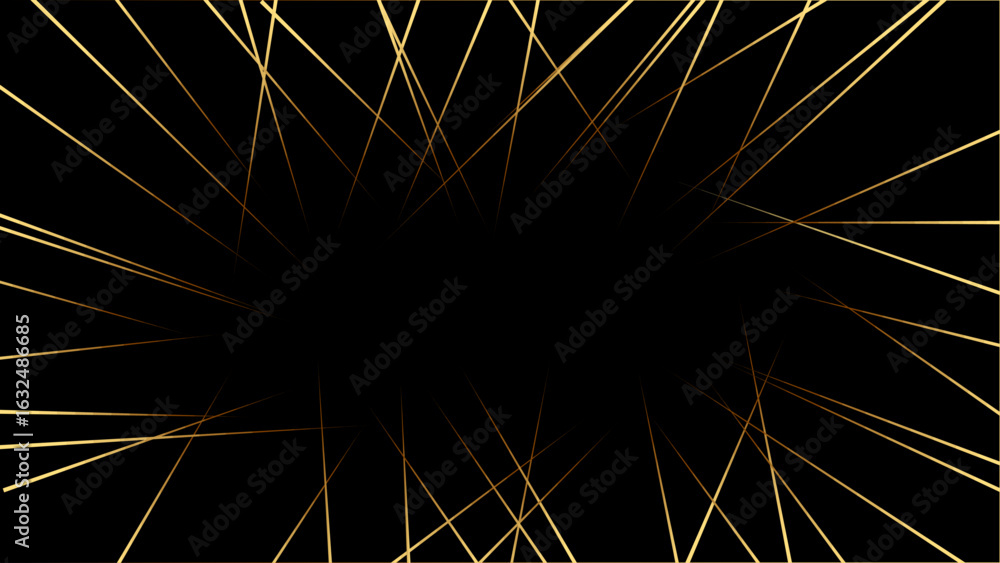 Aufkleber random geometric line pattern on a black backdrop background. random line low poly pattern. abstract