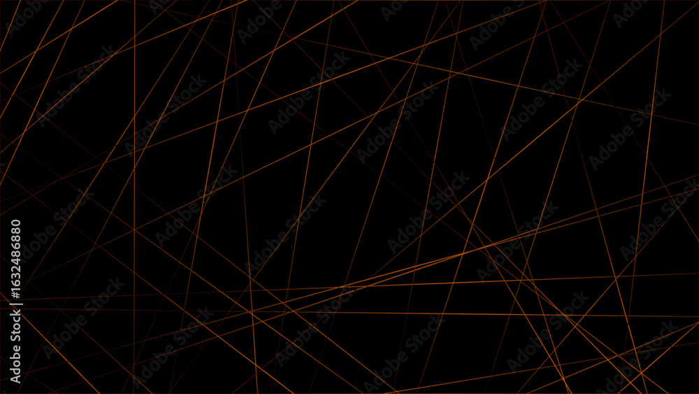 Aufkleber random geometric line pattern on a black backdrop background. random line low poly pattern. abstract