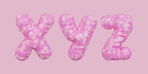 3D Inflatable Polka Dot Letters X, Y, Z