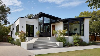 Luxury modern house architecture with a luxurious