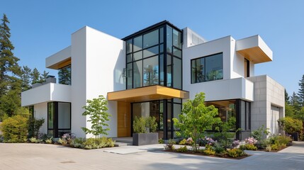 Luxury modern house architecture with a luxurious