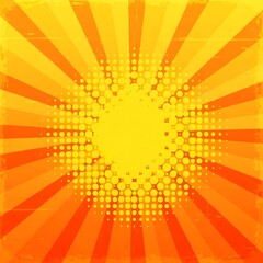 Obraz premium Vintage sunburst design with halftone effect.
