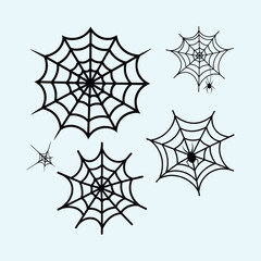 Stylized Hand-Drawn Spiderweb Collection for Creative Halloween Designs
