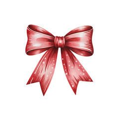 Watercolor Red Bow Vector.