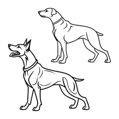 Line Art Hunting Hound