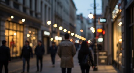 따뜻한 조명 아래 아름다운 거리 풍경