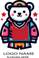  Streetwear Design Bears logo icon vector white background .