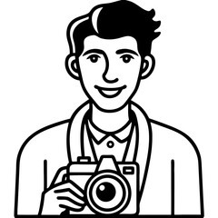 Man with camera, young man with camera, photographer with camera
