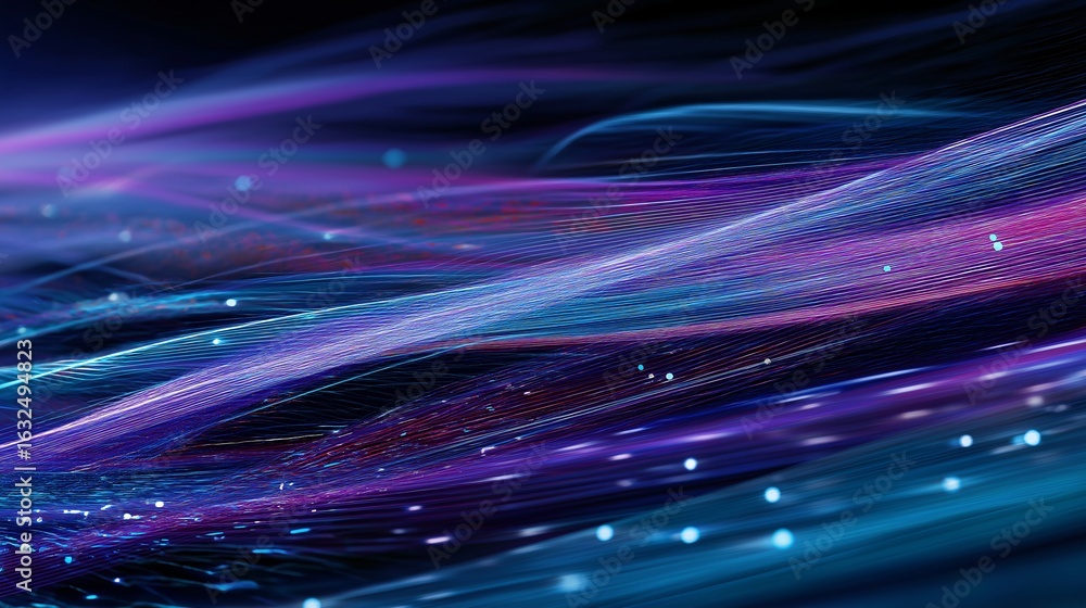 Fototapete abstract colorful flowing lines and glowing lights in a dynamic motion, evoking a sense of energy, t