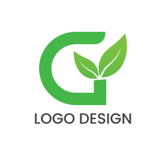 Creative G Leaf Letter Logo Design Template