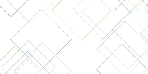 Abstract geometric background with overlapping colorful square shapes on a clean white backdrop creating modern and minimalist design