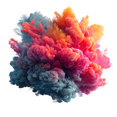 Vibrant explosion of colorful smoke or ink