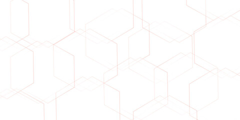 Overlapping geometric hexagon shapes in a linear pattern for graphic design use clean transparent design