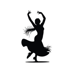 Silhouette of a flamenco dancer in a dramatic pose