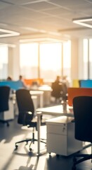 Blurred view of a modern office space.